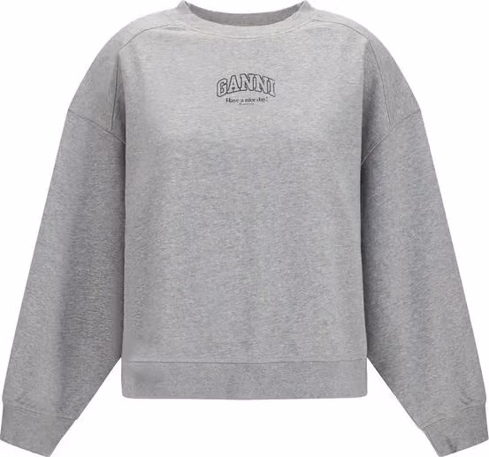 Ganni Gray Cotton Sweatshirt