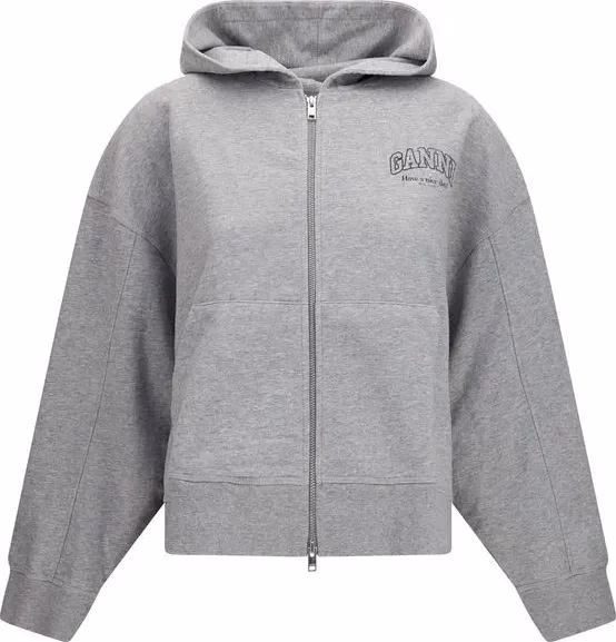 Ganni Gray Cotton Sweatshirt