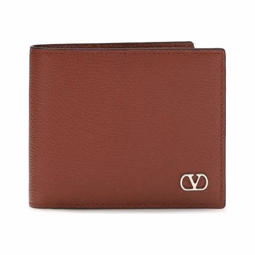 Valentino Garavani Bordeaux Calf Leather Bos Taurus Wallet