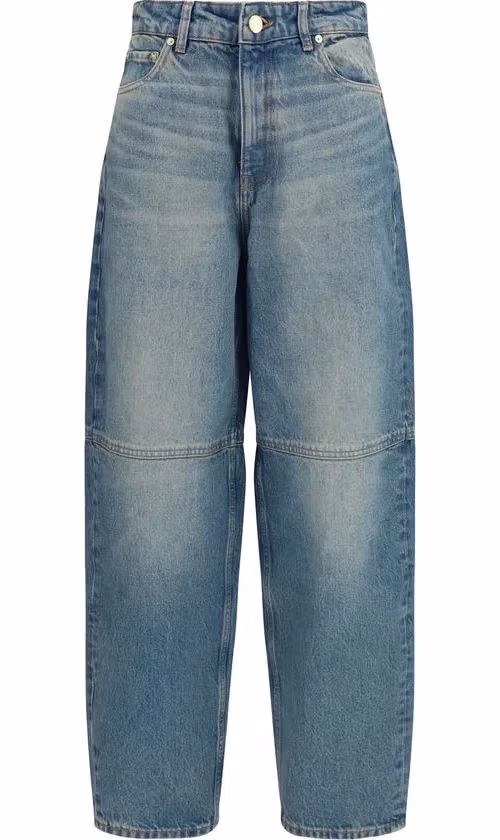 Ganni Blue Cotton Tapered Jeans