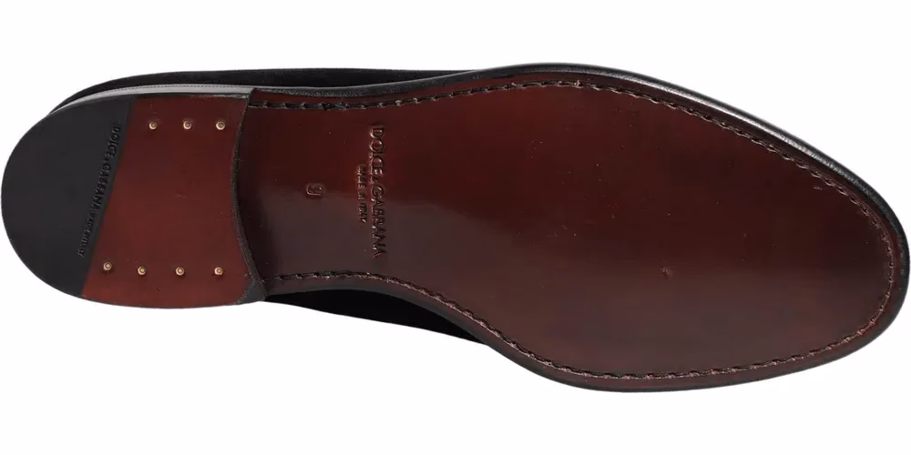Dolce & Gabbana Black Velvet Loafers Formal Men Dress Shoes