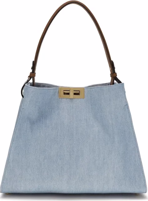 Fendi Blue Cotton Handbag