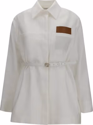 White Linen Full-Length Jacket