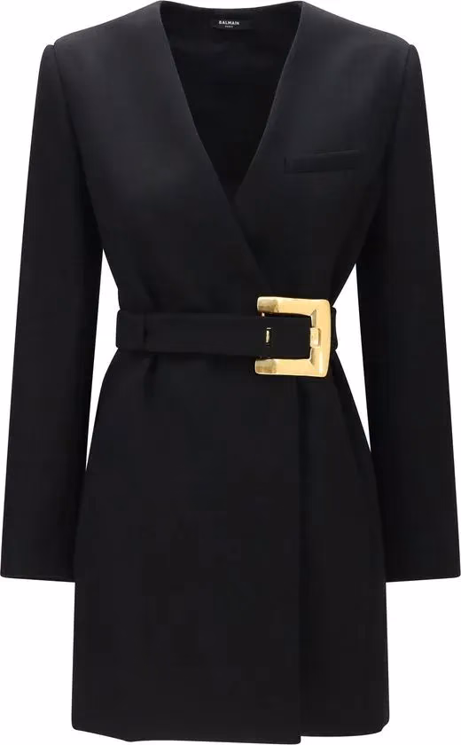 Balmain Black Wool Oves Aries Blazer