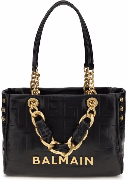 Balmain Black Calf Leather Bos Taurus Shoulder Bag
