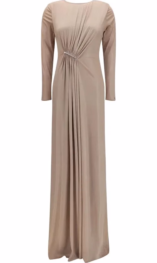 Nissa Beige Polyester Casual Dress