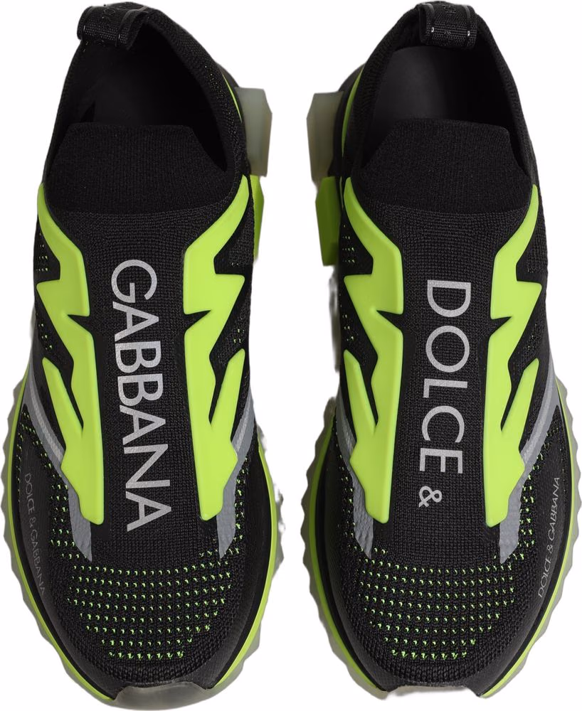 Dolce & Gabbana Black Green Sorrento Low Top Sneakers Shoes