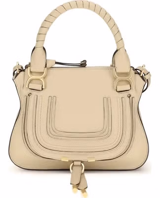 Beige Calf Leather Bos Taurus Handbag