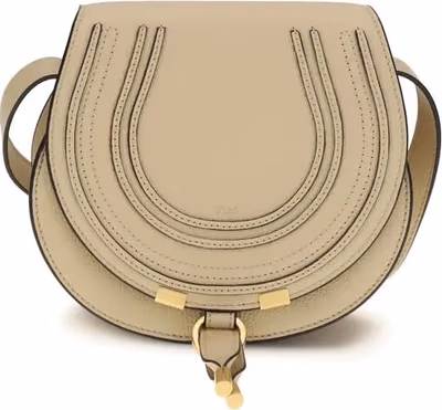 Beige Calf Leather Bos Taurus Shoulder Bag