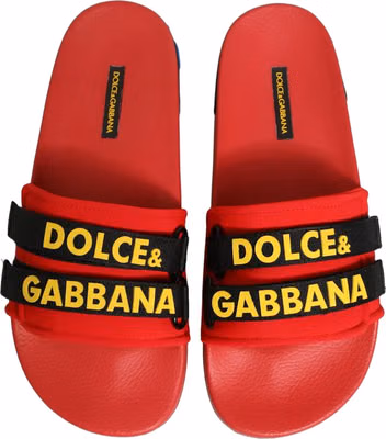 Red Neoprene Slides Flats Beachwear Shoes