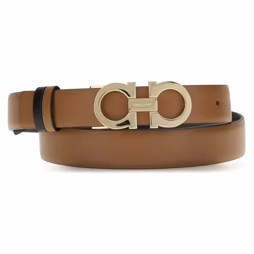 Ferragamo Brown Calf Leather Bos Taurus Regular Belt