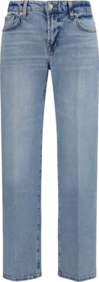 Blue Cotton Straight-Leg Jeans