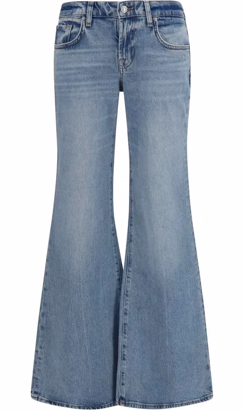 7FOR Blue Cotton Flared Jeans
