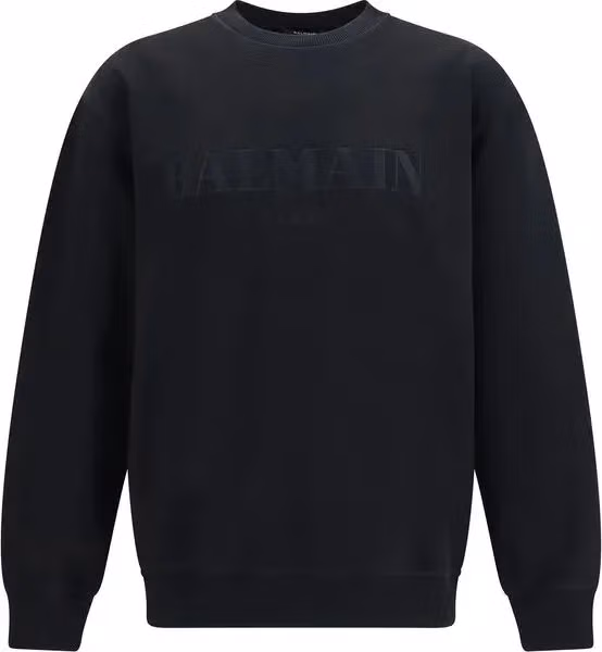 Balmain Black Cotton Sweatshirt