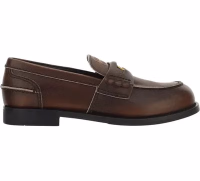 Brown Calf Leather Bos Taurus Slip-On Loafers