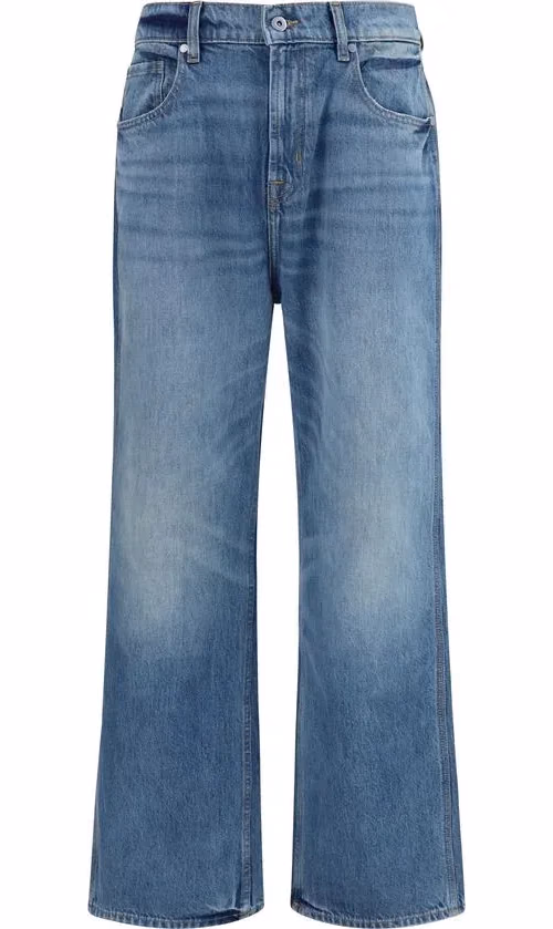 7FOR Blue Cotton Relaxed Fit Jeans