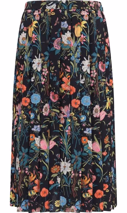 Gucci Multicolor Silk Midi Skirt