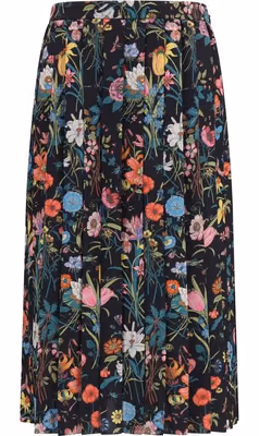Multicolor Silk Midi Skirt