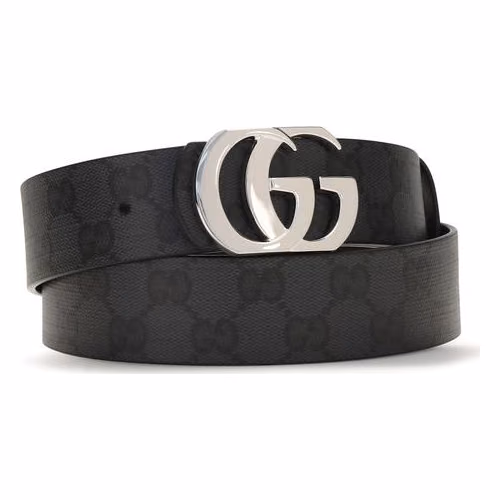 Gucci Black Calf Leather Bos Taurus Regular Belt