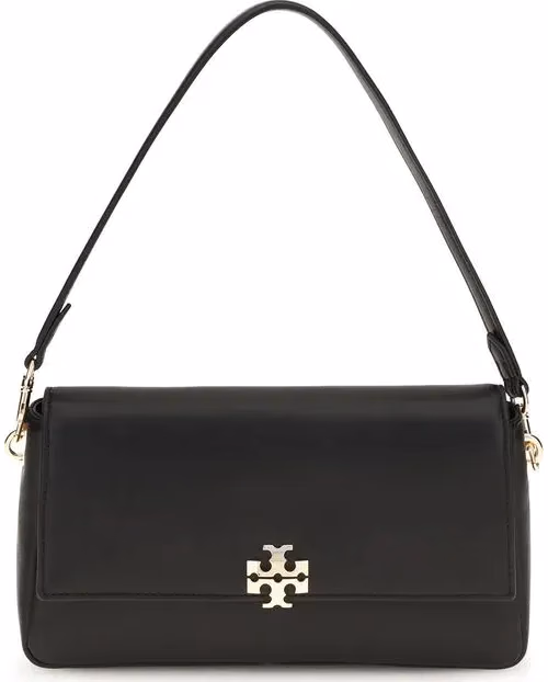 Tory Burch Black Calf Leather Bos Taurus Shoulder Bag