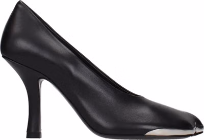 Black Leather High Heel Pumps