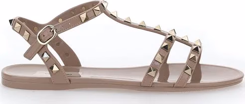 Valentino Garavani Beige Rubber Flat Sandals