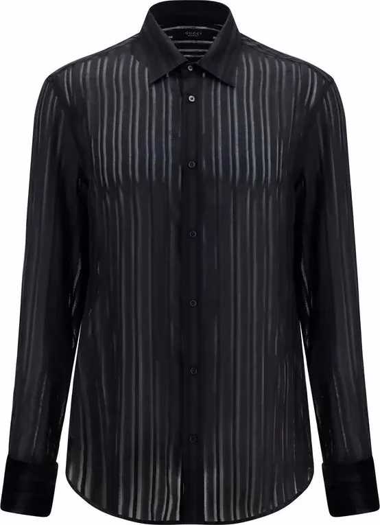 Gucci Black Silk Dress Shirt