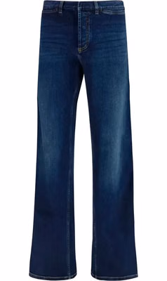Blue Cotton Flared Jeans