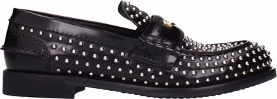 Black Leather Slip-On Loafers
