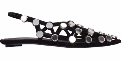 Black Leather Ballet Flats