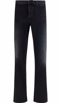 Black Cotton Flared Jeans