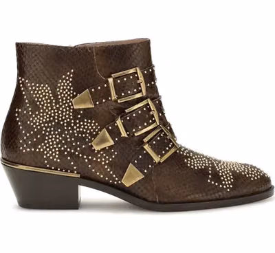 Brown Calf Leather Bos Taurus Ankle Boots