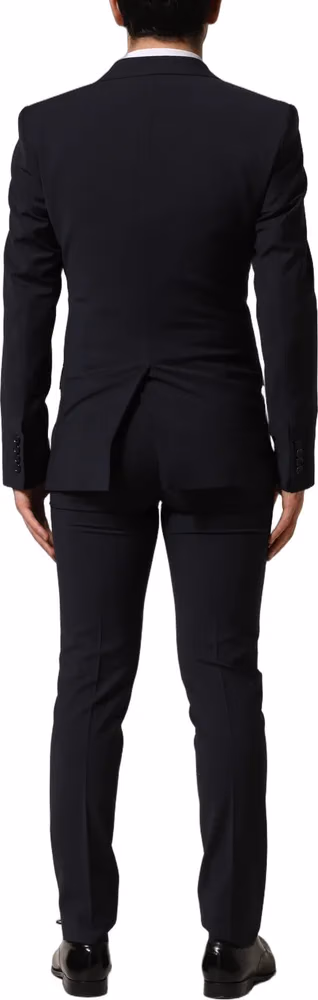 Dolce & Gabbana Black Wool Slim Fit Formal 3 Piece Men Suit