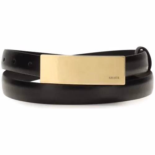 Khaite Black Calf Leather Bos Taurus Regular Belt