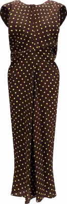 Brown Silk Casual Dress