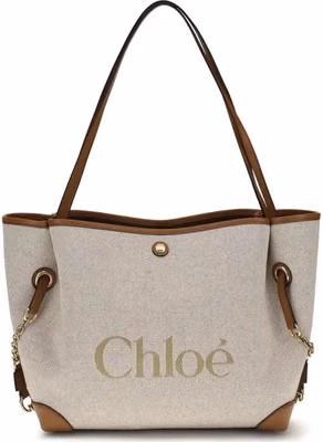 Beige Cotton Shoulder Bag