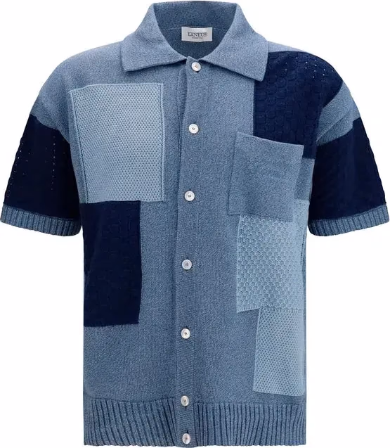 Laneus Blue Cotton Cardigan