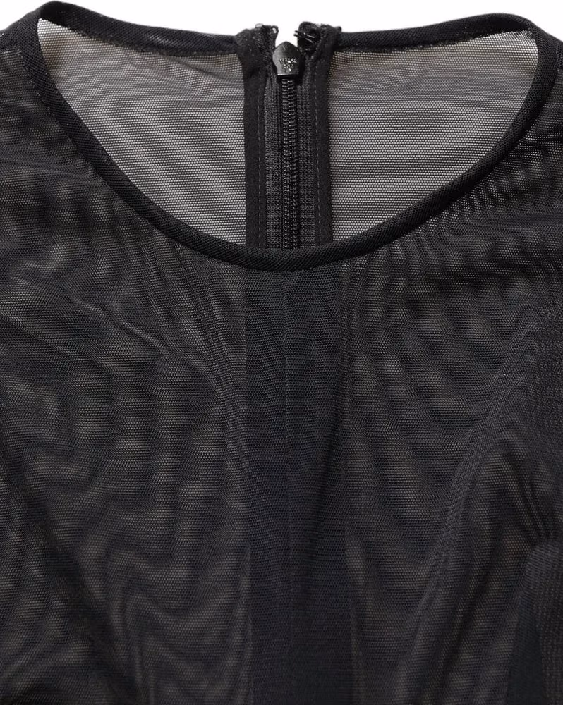 Dolce & Gabbana Black Long Sleeve Sheer Fitted Maxi Dress