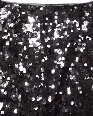 Brown Sequinned Embellished Pencil Cut Skirt
