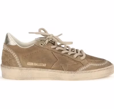 Beige Calf Leather Bos Taurus Athletic Sneakers
