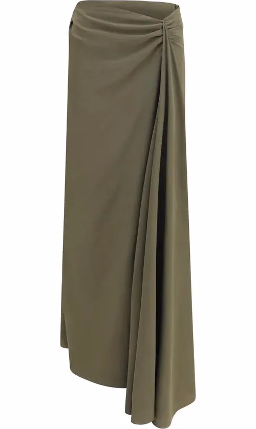 Alexander McQueen Bicolor Silk Long Skirt