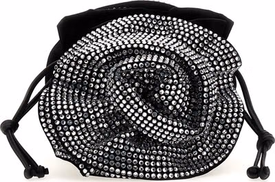 Black Viscose Crossbody Bag