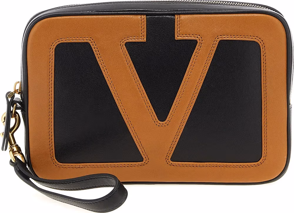 Valentino Garavani Multicolor Lamb Leather Clutch Bag