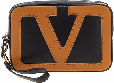 Multicolor Lamb Leather Clutch Bag