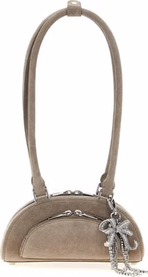 Gray Lamb Leather Shoulder Bag