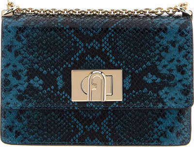 Blue Goatskin Crossbody Bag