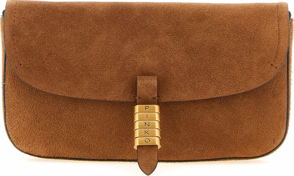 PINKO Brown Cowhide Shoulder Bag