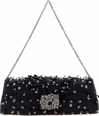 Black Viscose Clutch Bag