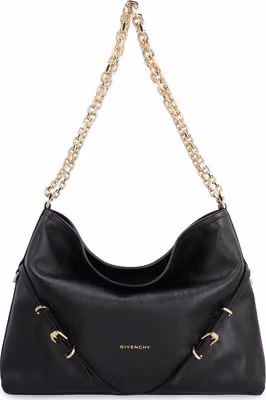 Black Calfskin Shoulder Bag