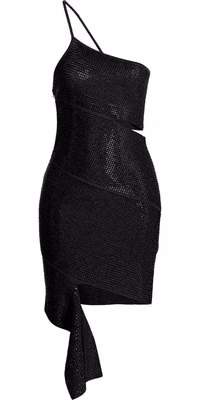 Black Viscose Short Dress